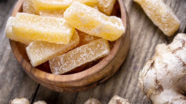 top down view of crystallized ginger