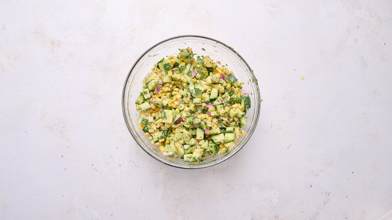 cucumber salsa in bowl