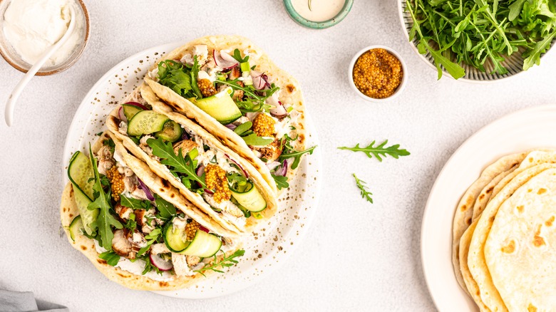 tacos with cucumber salsa