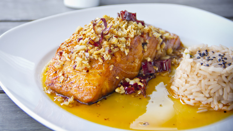 baked salmon with curry butter