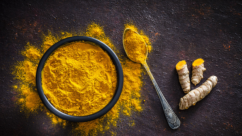 bowl of yellow curry powder