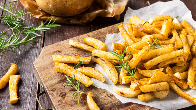 jicama fries with fresh rosemary