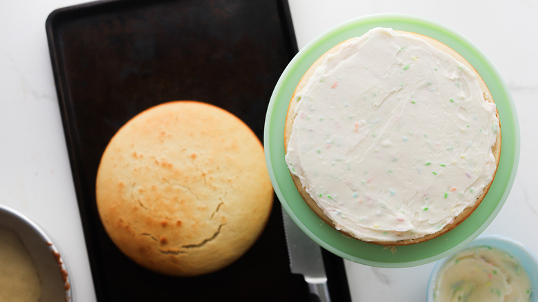 Frosting on one cake layer