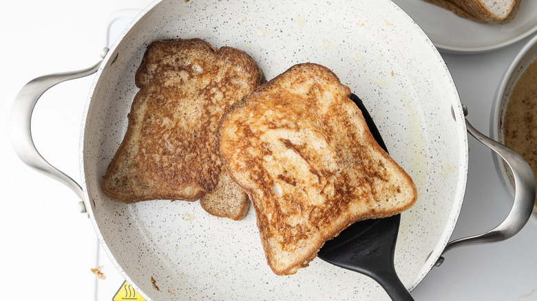 French toast in pan 