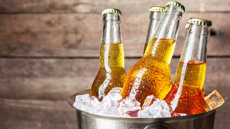 light beers in ice bucket