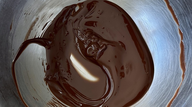 Melted chocolate in a bowl