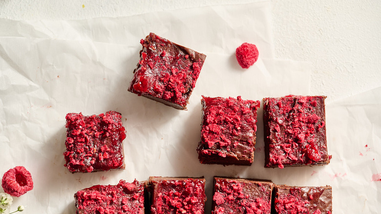 pieces of fudge on table