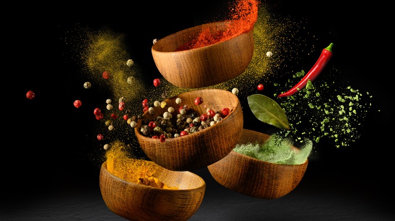 Cooking ingredients in bowls