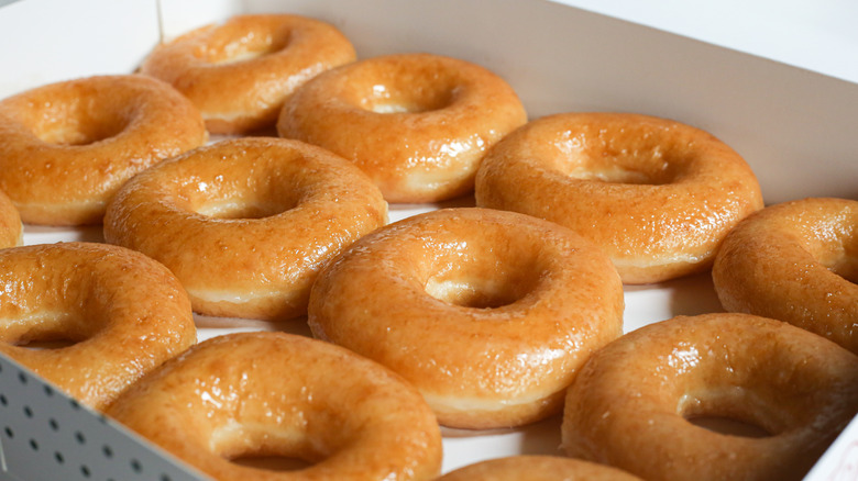 Box of glazed donuts