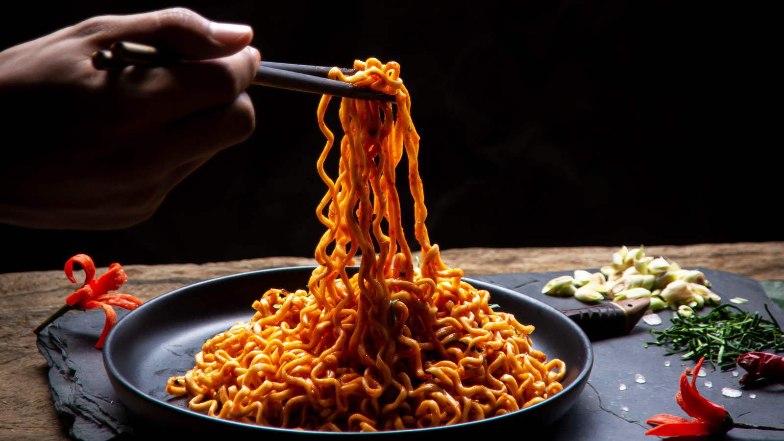 detailed bowl of ramen noodles, steamy, pork, decorative chopsticks, by  artist 