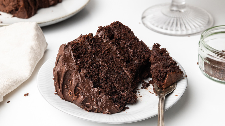 gluten-free chocolate cake on plate 