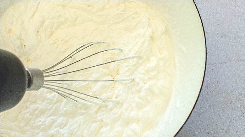 whipping cream with whisk