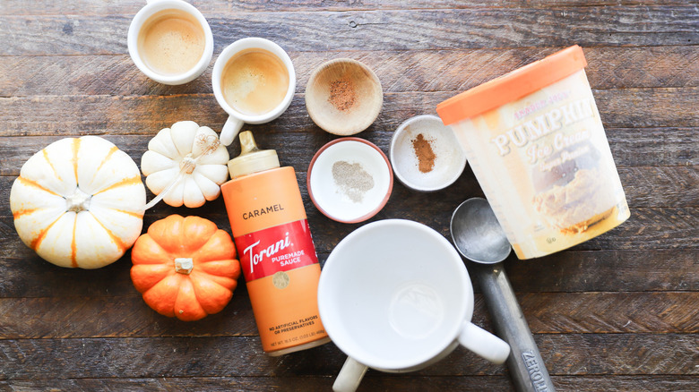 Ingredients for pumpkin spice affogato