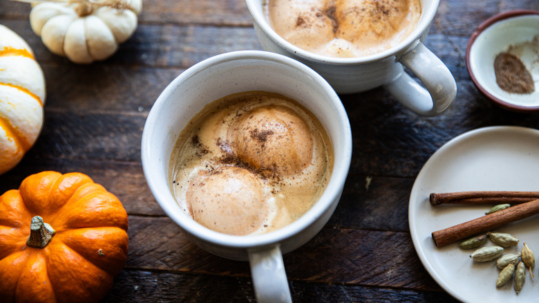 Two mugs of spiced affogato