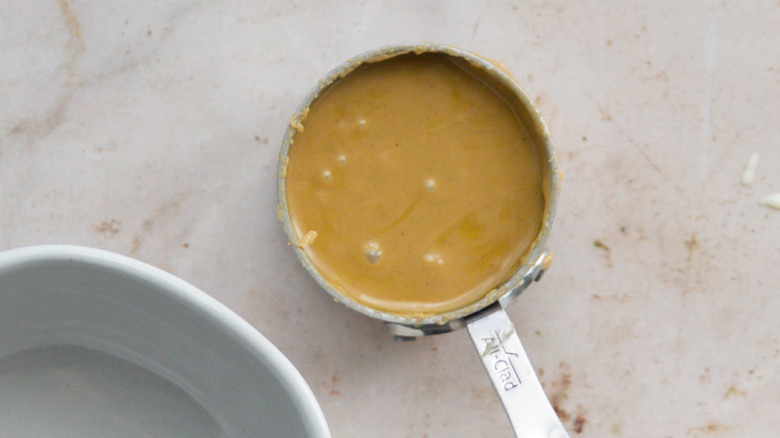 Cup of creamy pistachio paste