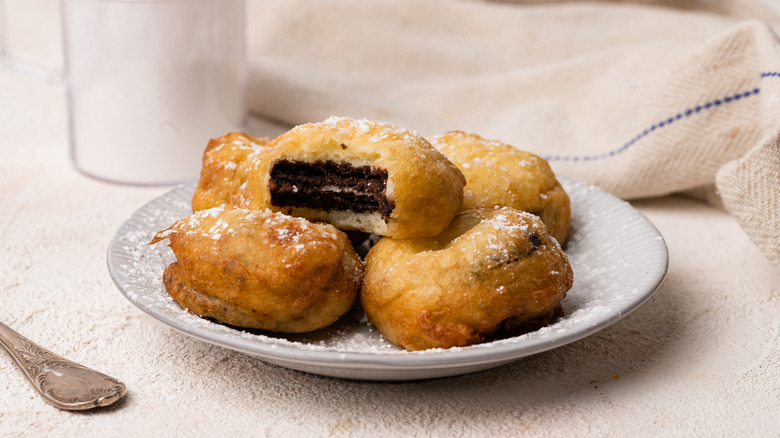 deep fried oreos on plate 