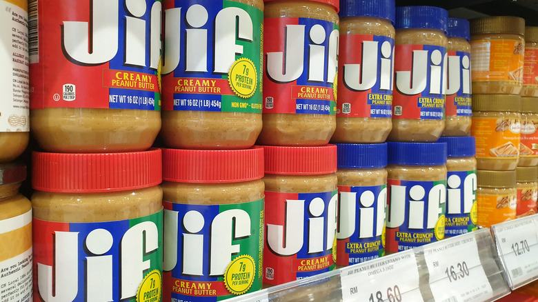 jif peanut butter on store shelves