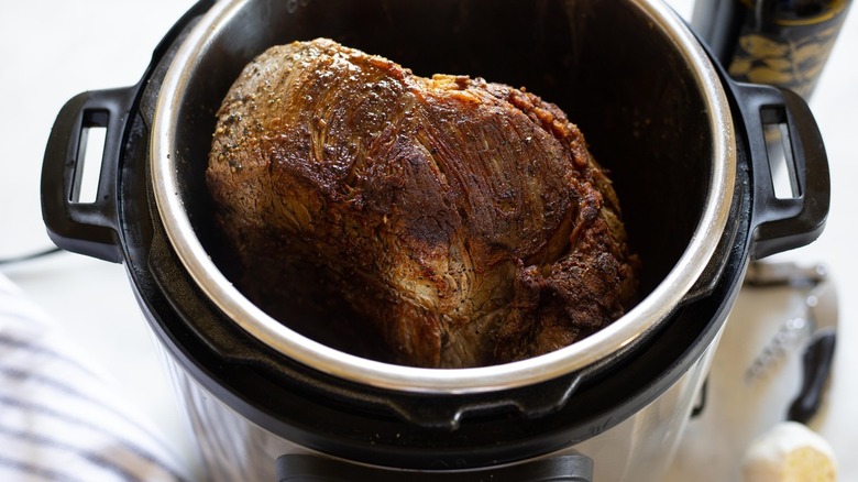 seared prime rib in the Instant Pot