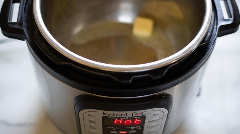 Instant Pot with butter melting