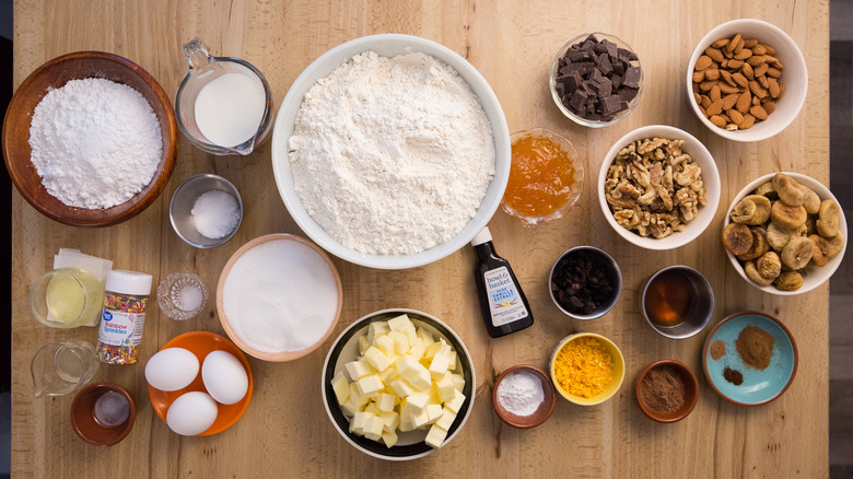 cuccidati cookie ingredients on table