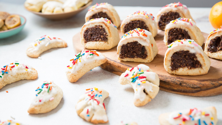 Assorted Christmas cookies on table