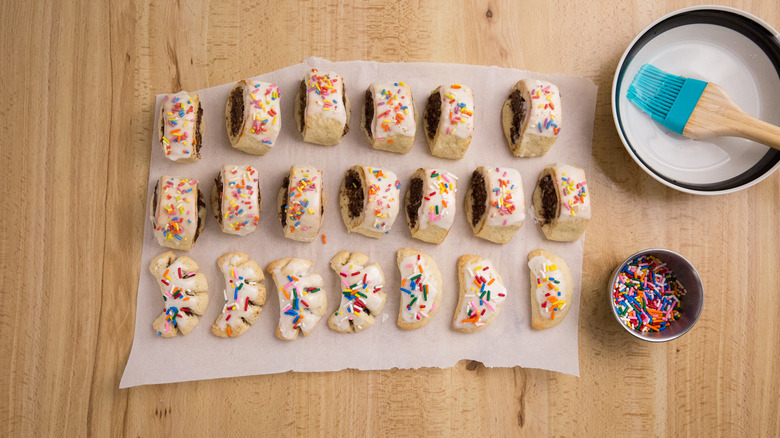 colorful cuccidati cookies on table