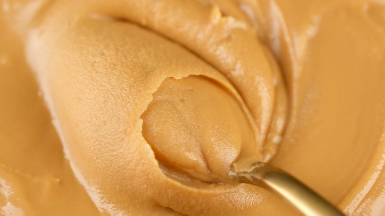 Peanut butter with spoon