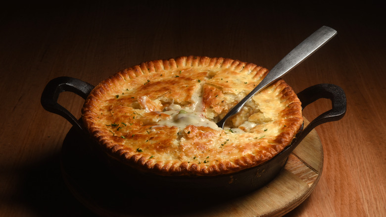 chicken pot pie in cast iron