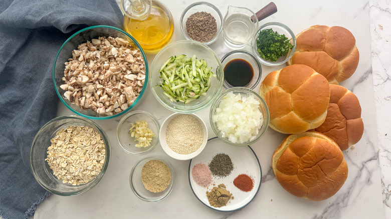 mushroom and oat vegan burger ingredients