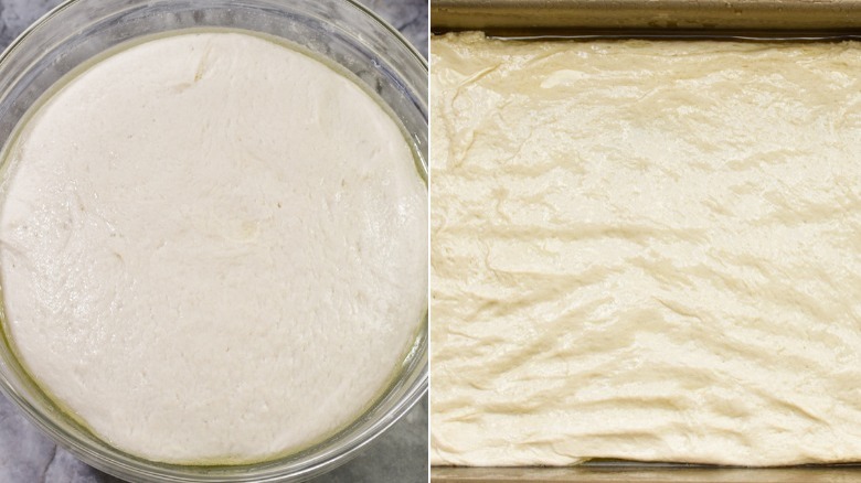 pizza dough rising