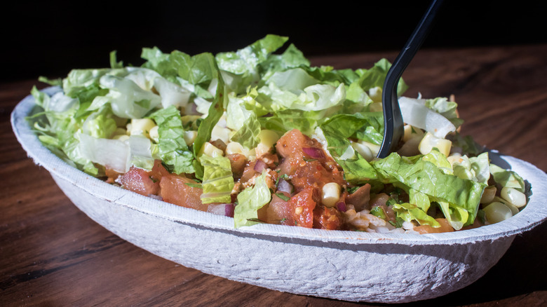 Chipotle burrito bowl hot salsa