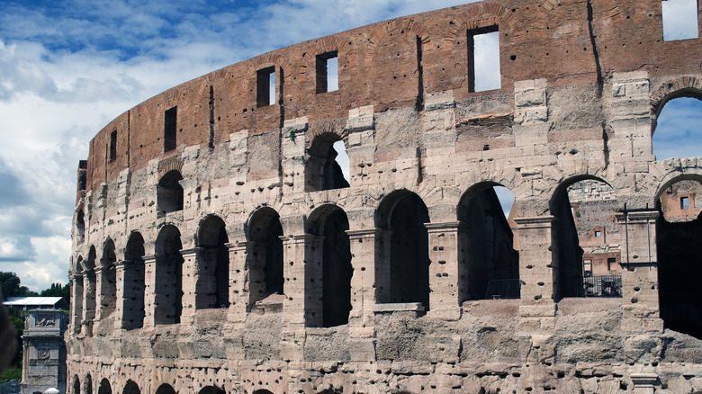 Exterior of Ancient Roman Colosseum 