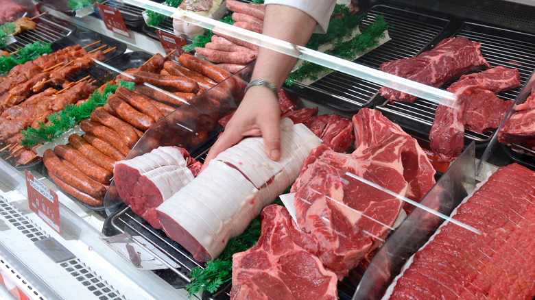 Supermarket meat counter