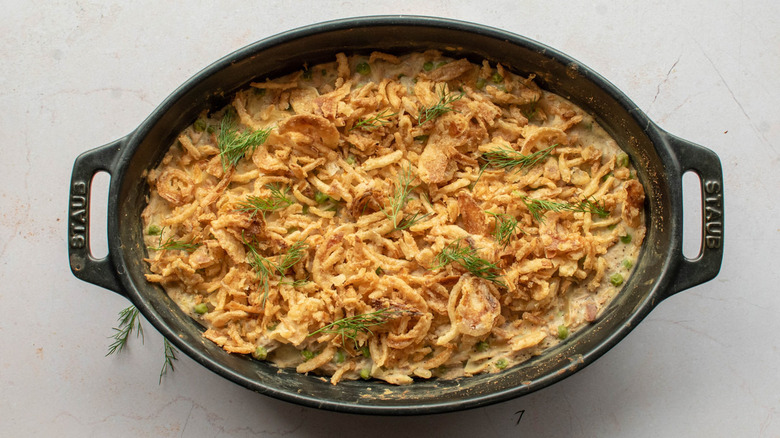 tuna casserole with fried onions