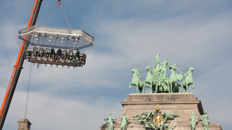 close up of dinner in the sky platform