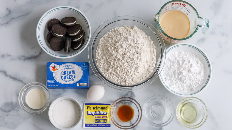 Ingredients for Disney-inspired cookies and cream beignets