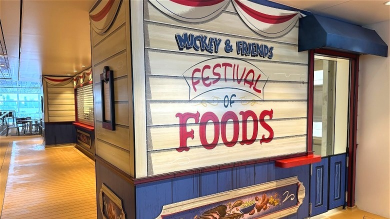 Mickey & Friends Festival of Foods booth onboard the Disney Treasure