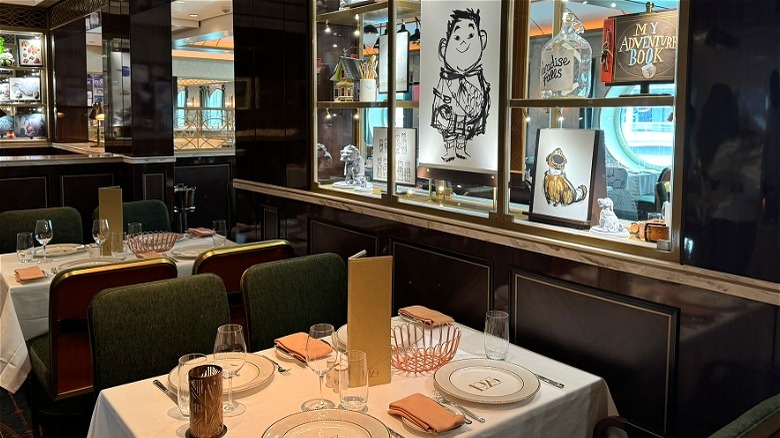 "Up"-themed table at the 1923 restaurant onboard the Disney Treasure