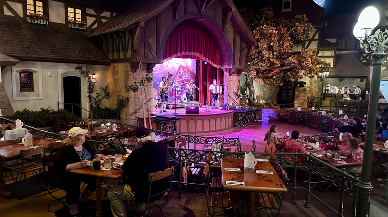 interior of the Biergarten Disney restaurant