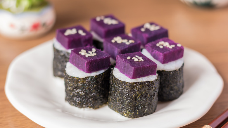 purple sweet potato sushi