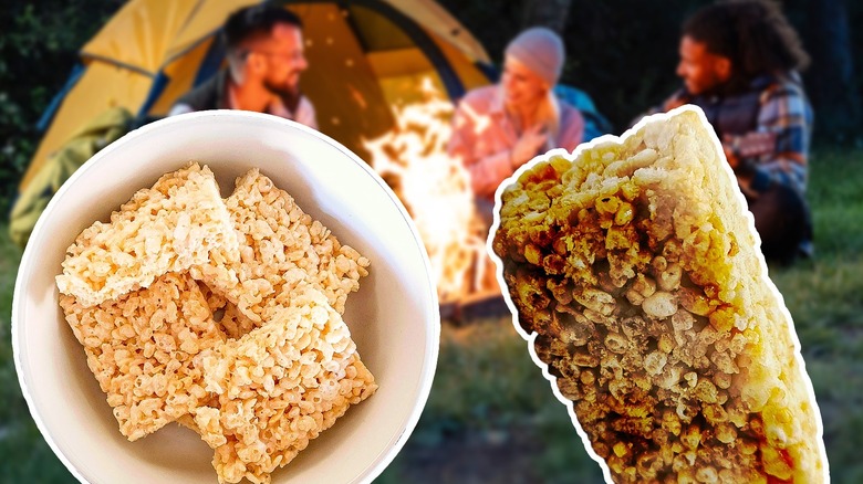 Rice Krispies Treats by campfire