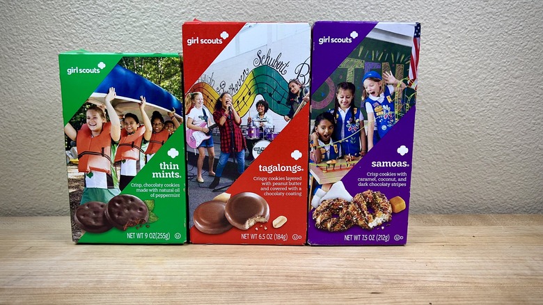 Select boxes of Girl Scout cookies