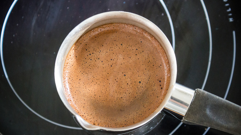 hot cocoa on stovetop