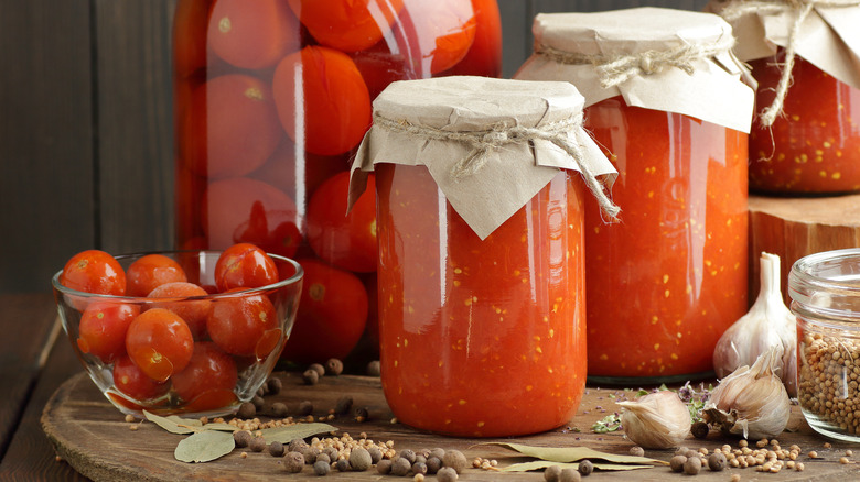 canned tomatoes and tomato sauce