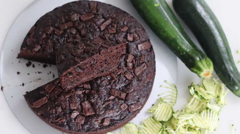 zucchini cake on plate