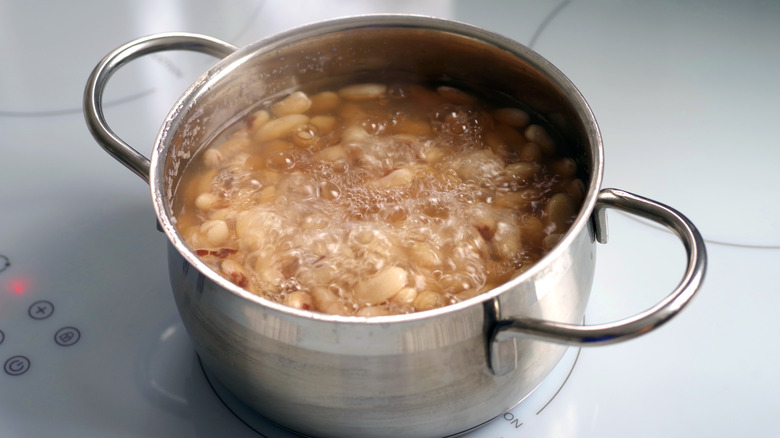 Cooking beans in water