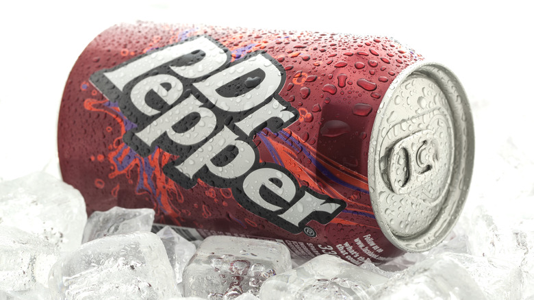 Dr. Pepper can on ice