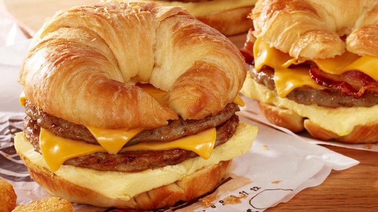 Burger King croissant-wich with eggs and sausage