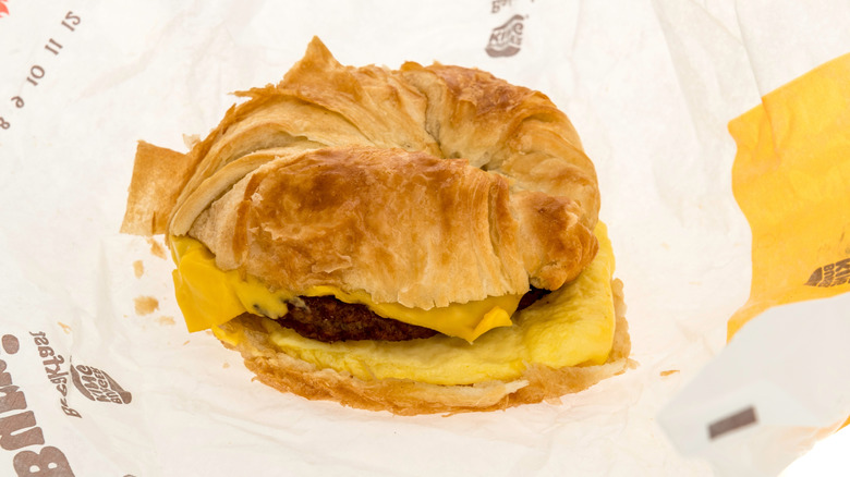 Burger King breakfast croissanwich on wrapper