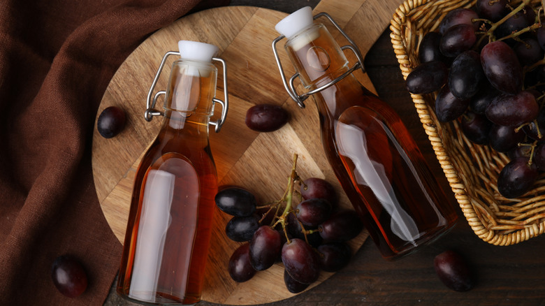 Bottles of wine vinegar